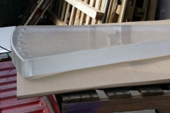 Waterjet Cut 4″ glass stair treads for spiral staircase