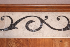 Waterjet Cut Marble and Granite Inlay Border Used in Flooring at home