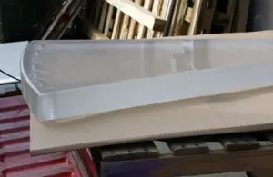 Waterjet Cut 4″ glass stair treads for spiral staircase