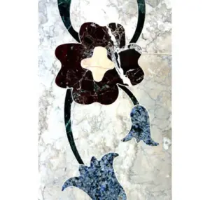 Granite Inlay Inside Marble Fireplace Hearth